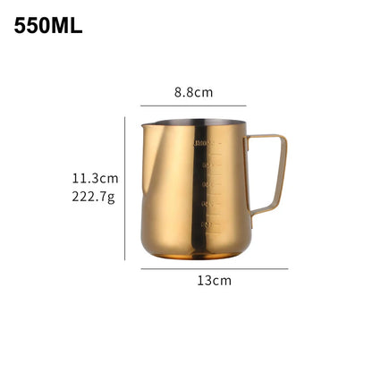 350/550ML Coffee Latte Milk Frothing Jug Milk Frother Pitcher Stainless Steel Jug Espresso Barista Pitcher Milk Pot With Scale