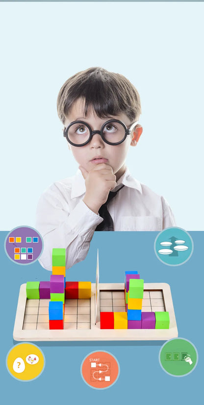 Educational Wooden Building Blocks Set for Kids Double Against Blocks Arithmetic Learning Game Puzzle Toy Ideal for Cognitive