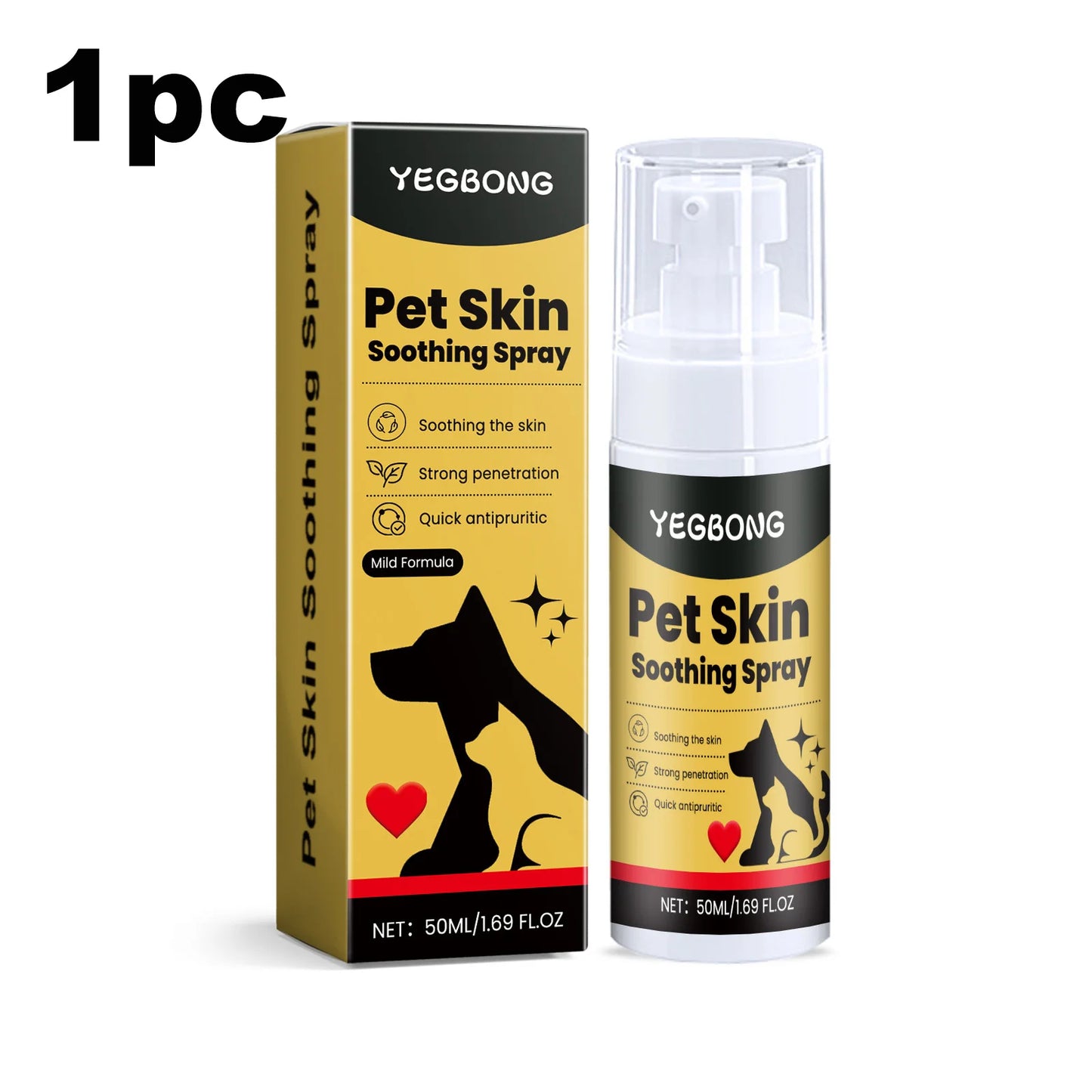 50ml Pet Skin Care Spray New Effectively Relieves Pet Skin Discomfort Spray Pet External Care Spray 1/2pcs ﻿
