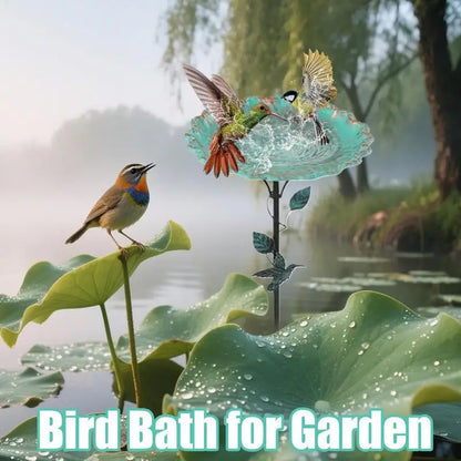 Garden Bird Bath Decorative Outdoors Garden Feeder Bowl Multi-Functional Rust-Proof Standing Bowl For Farm Pathway Patio Garden