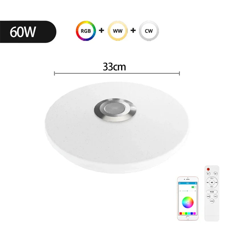 RGB Smart Ceiling Light LED Interior Home Decorative Light 42W 60W 220V Luster Dimming Remote Control WIFI Bluetooth Living Room