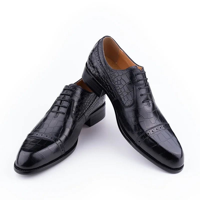 Handmade Oxford Casual Business Office Work Shoes Luxury Wedding Classic Fashion Formal Shoes Genuine Leather Lace Up Shoe