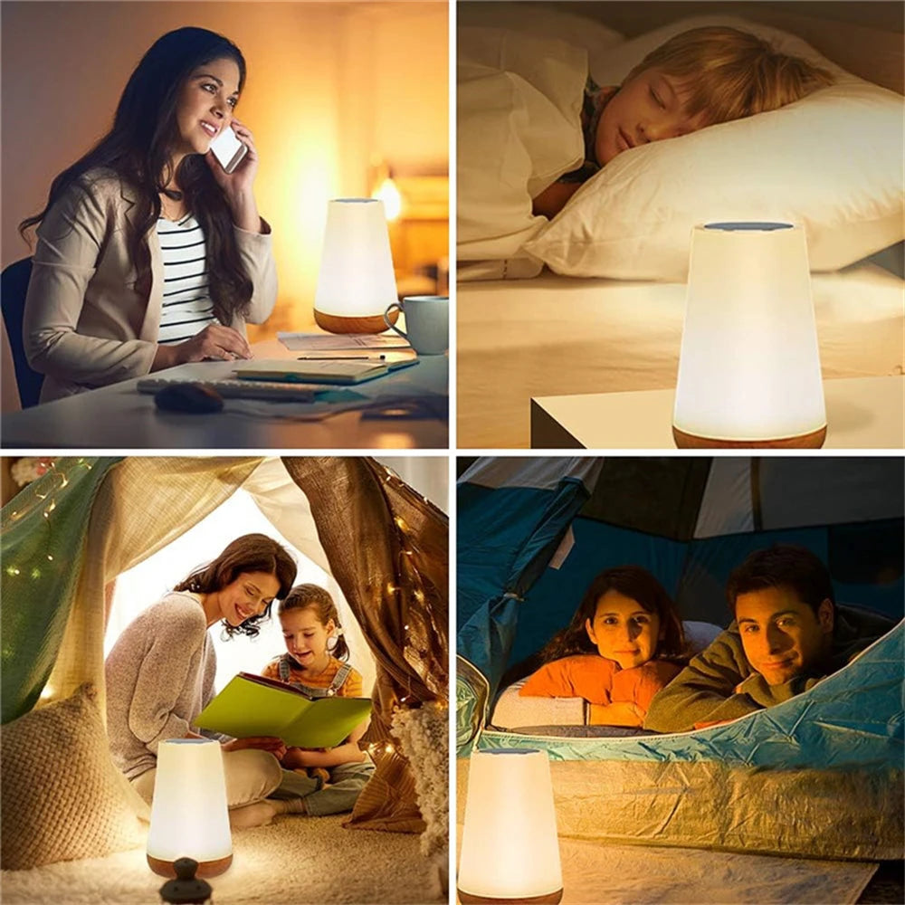 13 Color Changing Night Light RGB Remote Control Touch Dimmable Lamp Portable Table Bedside Lamps USB Rechargeable Night Lamp