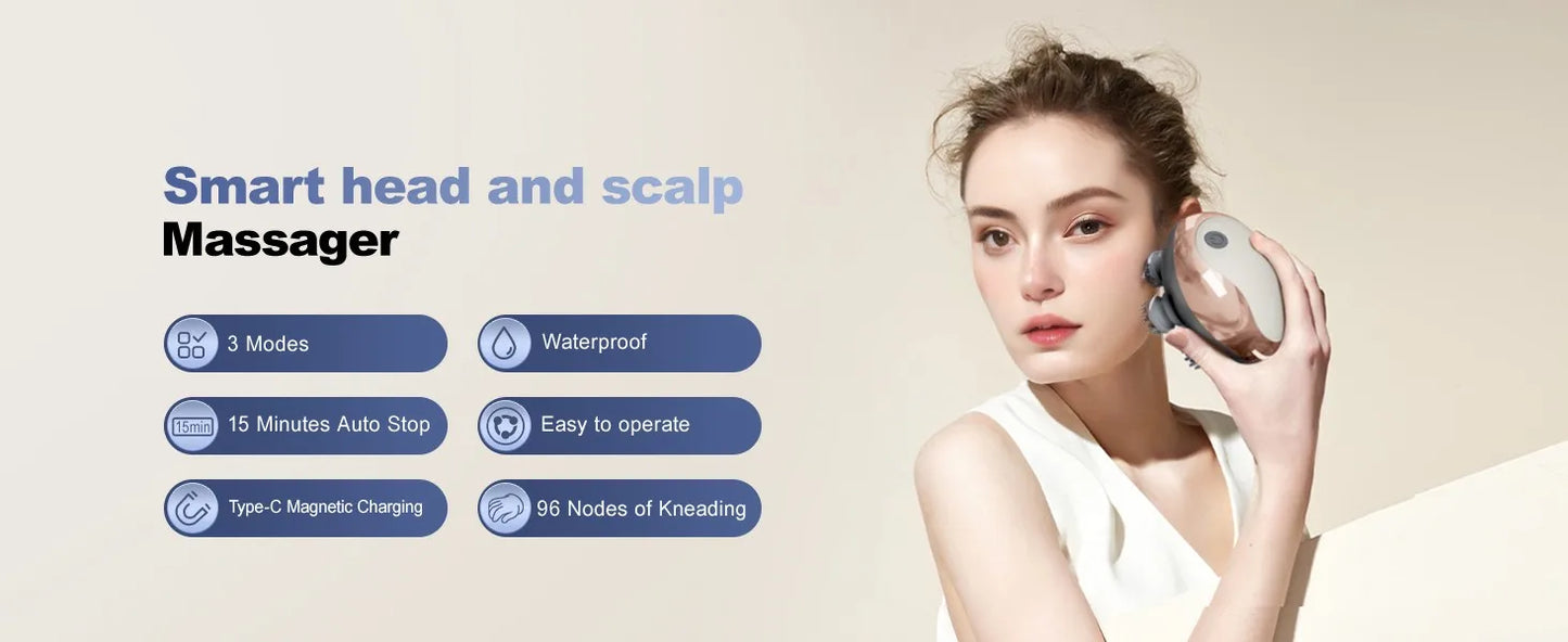 Electric Scalp Massager Handheld Portable  Scalp Massager Head Scratcher for Full Body Massage Deep Clean and Stress Relax.