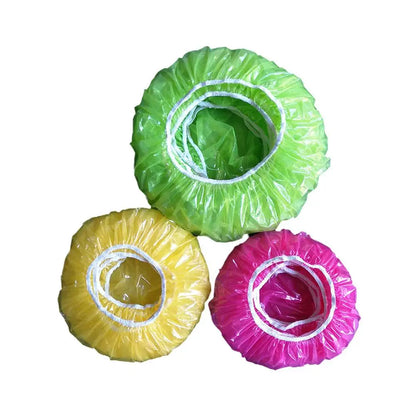 24Pcs Reusable Food Cover Plastic Wrap Elastic Food Lids For Fruit Bowls Cups Caps Storage Kitchen Fresh Keeping Saver Bags N8J9