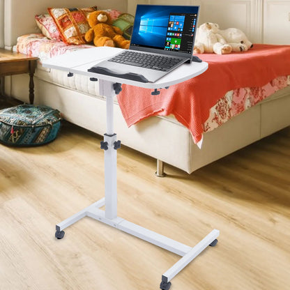 Height Adjustable Computer Table with Wheels Computer Trolley Side Table Bed Table Computer Desk Sofa Table for Home Office