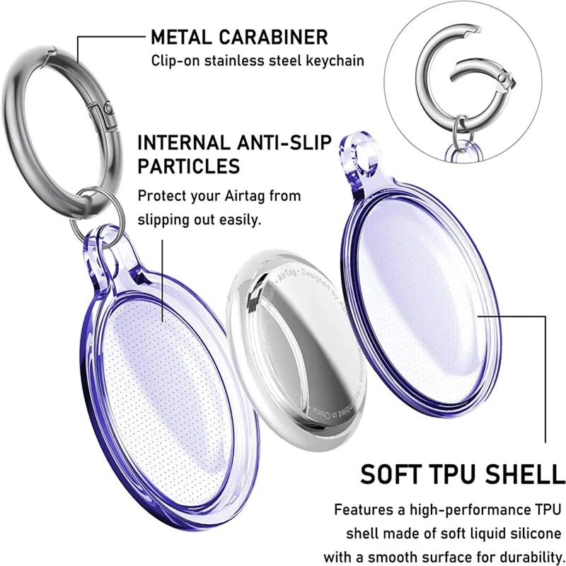 Soft Case for Apple Airtag Waterproof Anti-lost Keychain Holder Keys Tracker Protective Full Cover