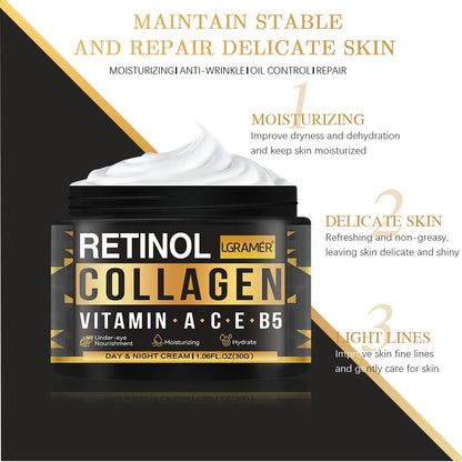 Collagen & Retinol Cream Anti Aging Whitening Cream Face Moisturizer Anti Wrinkle Day & Night Retinol Moisturizer Face Cream