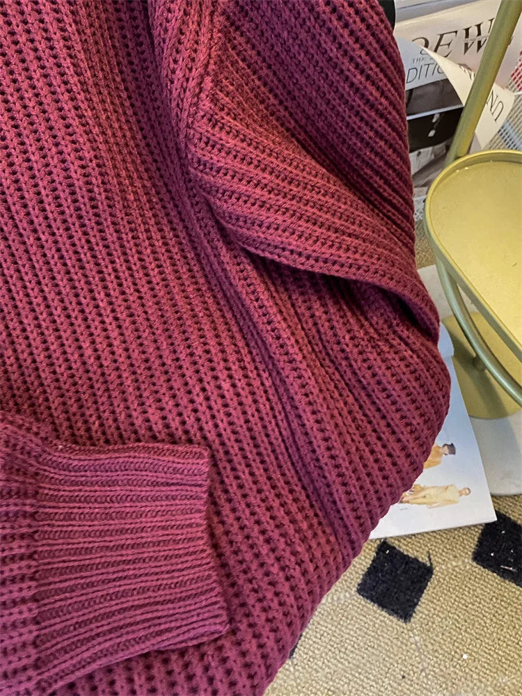 Syiwidii Oversized Sweaters for Women Knit Pullover Spring Autumn Winter Long Sleeve Causal Fashion Elegant Ladies Loose Jumpers