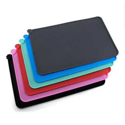 Silicone Non - Stick Waterproof Pet Food Feeding Pad with High Lips for Dog and Cat, Puppy Feeder Tray Water Cushion Placemat