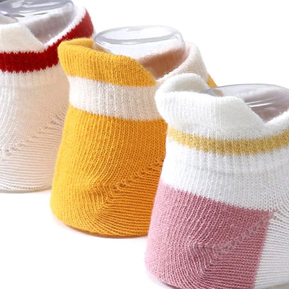 5 Pairs Kids Casual Cute Non-slip Socks Breathable Girls Boys Babys Cotton Socks