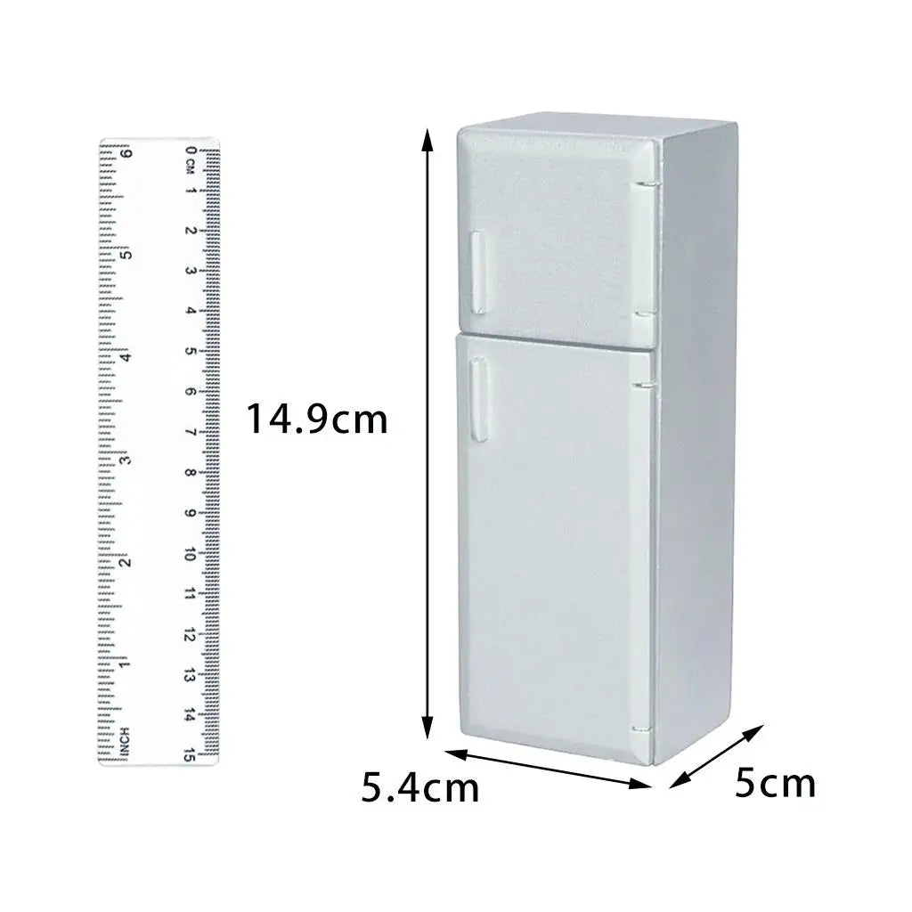 1/12 Dollhouse Miniature Kitchen Refrigerator Wooden Fridge Furniture