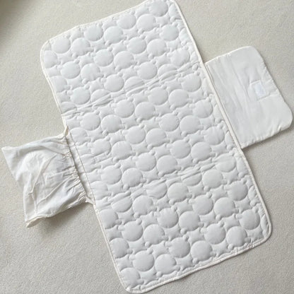 Portable Infant Baby Changing Pad Beige Color Cartoon Bear Newborn Dipaer Changing Pad Cover Outdoor Fold Baby Changing Mat