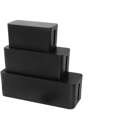 3 Pcs/Set Cable Management Boxes Organizer Strip Charger Wire Cable Storage Box Dust Large Storage Wires Keeper Holders