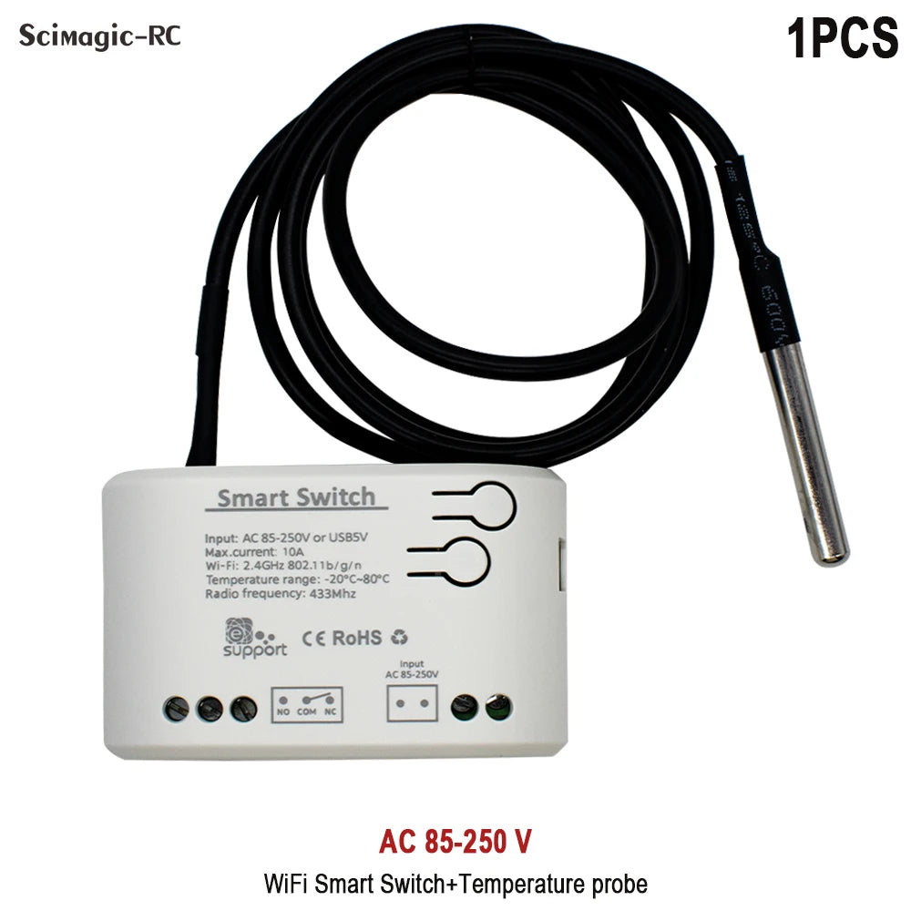 WiFi Smart Temperature Switch Ewelink Controller 2000W Intelligent Thermostat With Energy Consumption Monitor Work With Alexa