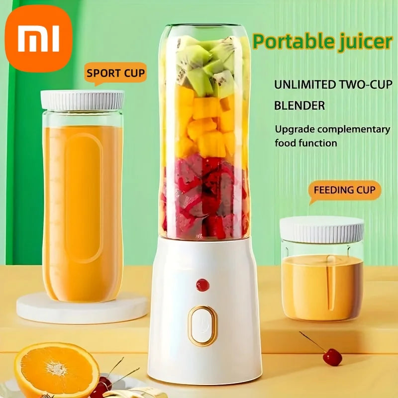 Electric Blender Juicer USB Fast Rechargeable Mixer Fresh Fruit Grinder Portable Multifunction Cup Shakes Smoothie Maker