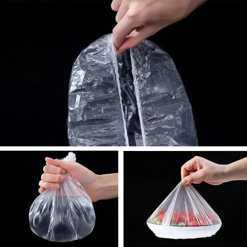 10/50/100/150/200pcs Reusable Disposable Food Cover Plastic Wrap Durable Elastic Food Lids for Bowls Elastic Plate Covers