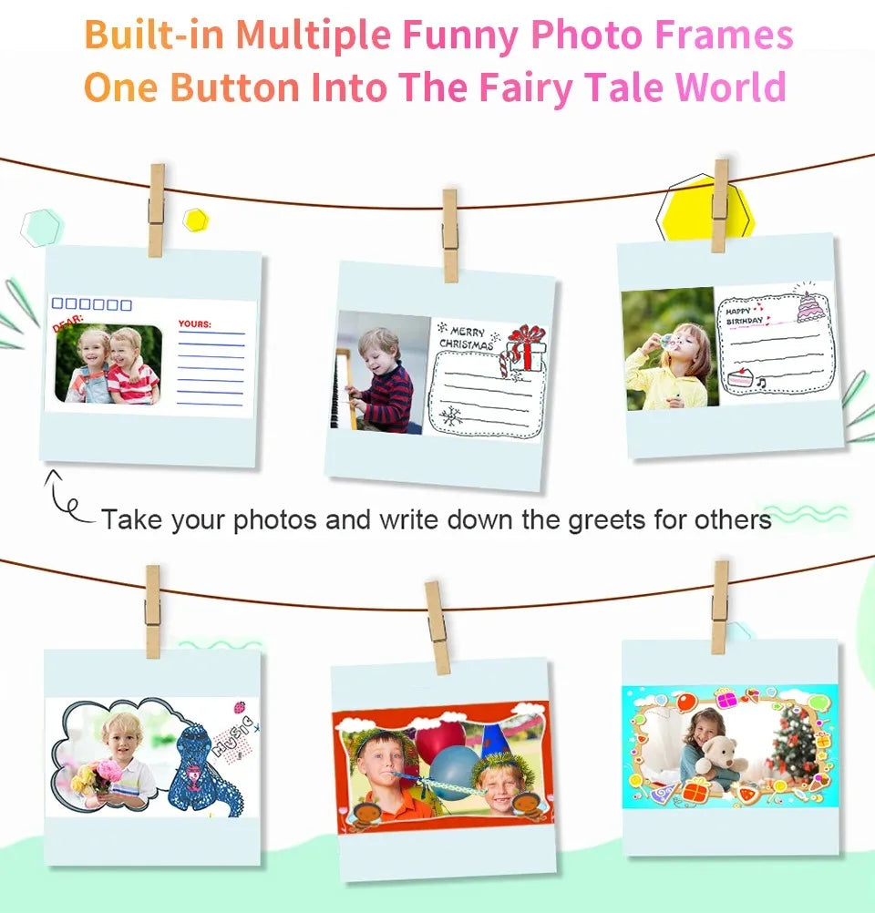 Children's Camera With Print Kids Instant Print Camera Digital Photo Camera Girl's Child Camera Video Boy's Birthday Gift