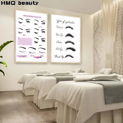 Lash Extensions Guide Poster Prints Makeup Wall Art Picture Decor Eyelash Business Form Art Canvas Beauty Salon Room Decoration