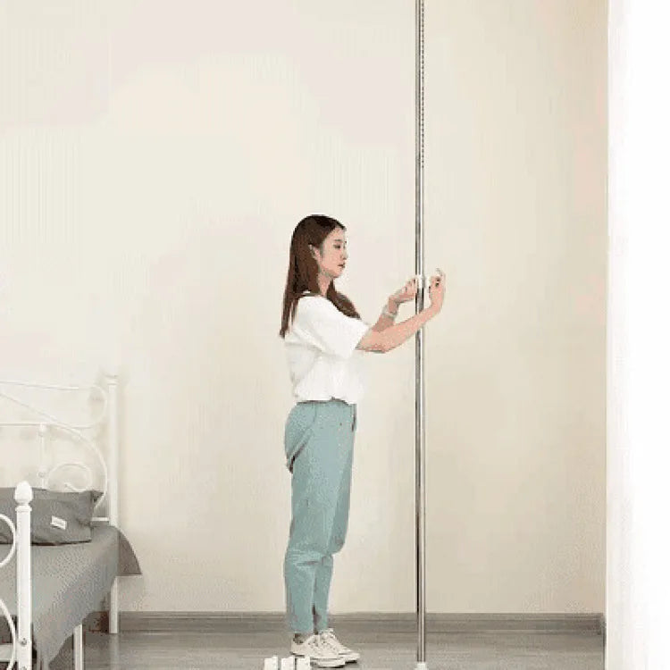 Household Flooring drying rack indoor telescopic pole drying rack Balcony Window Retractable drying rod Fixed Hanging Coat Racks