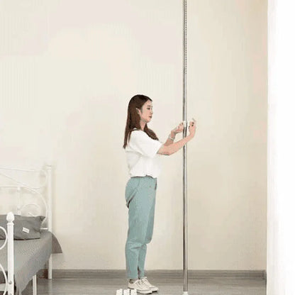 Household Flooring drying rack indoor telescopic pole drying rack Balcony Window Retractable drying rod Fixed Hanging Coat Racks