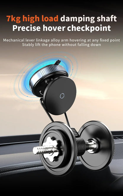 Magnetic Car Mount Mobile Phone Holder Vacuum Adsorption 360° Rotation Super Strong Suction Bracket for Iphone12-16 Smartphone