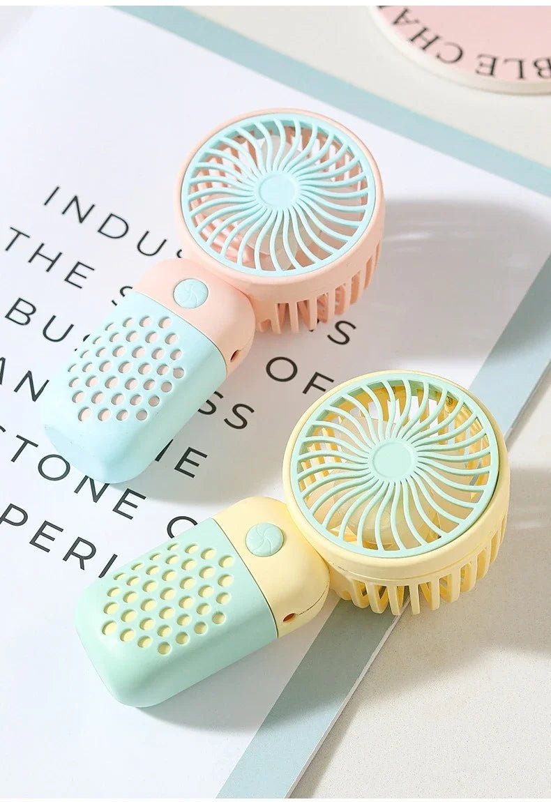2025 New Handheld Charging Fan Cartoon Cute Small Student Charging Small Fan Portable Mini USB Fan Mini Pocket fans