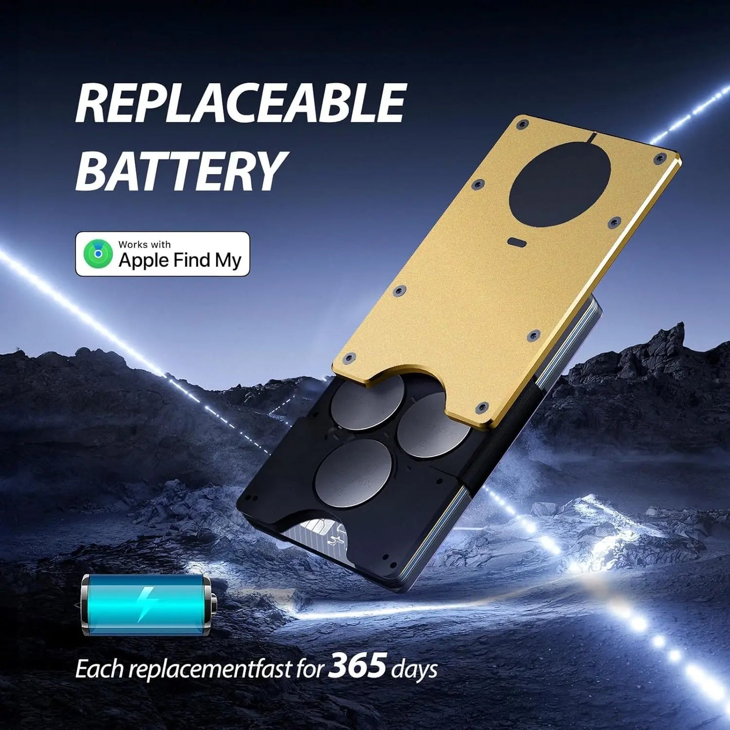 RFID Blocking Credit Card Holder, Slim Wallet For Men, Compatible with Find My iOS Only, Detachable Money Clip