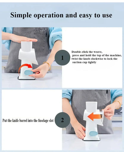 Multi-functional Vegetable Slicer Manual Spiralizer Vegetable Cutter  Hand Cranked Rotary Cheese Grater Shredded Kitchen Tools