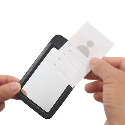 Office ID Card Holder - Extendable, Retractable Sliding Cover Card Holder - Access Card, Subway Card, Bus Card - Buckle Design