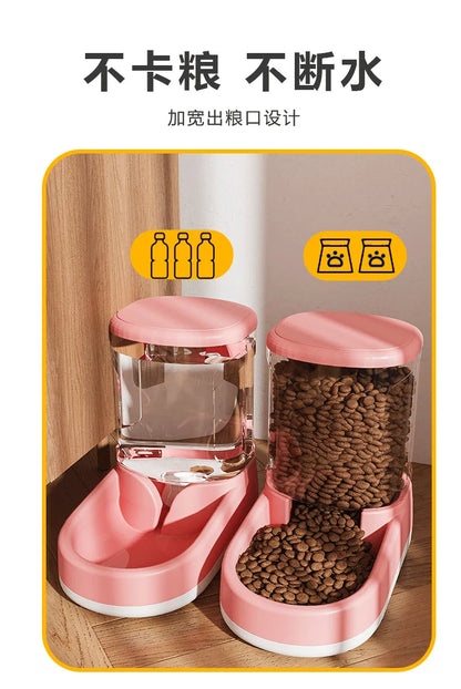 Pet drinking water machine automatic feeder high transparent large capacity feeding water feeder dog bowl cat bowl