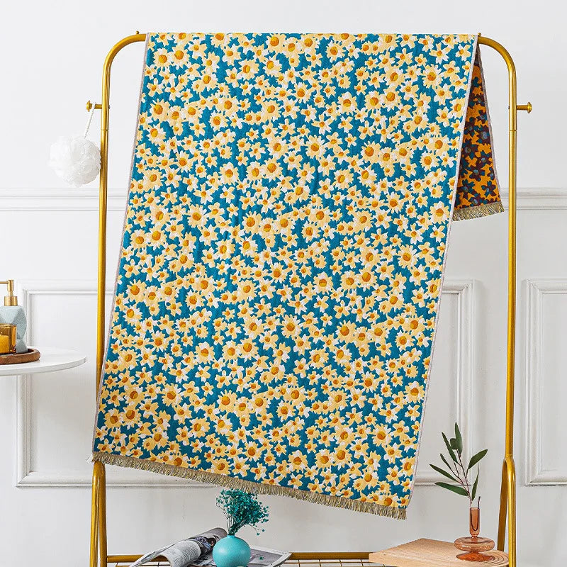 Large And Thick Bath Towels Pure Cotton Gauze Tassel Shower Robe Soft Absorb Water Bathroom Wrapped Towel Beach Towel 80x160cm