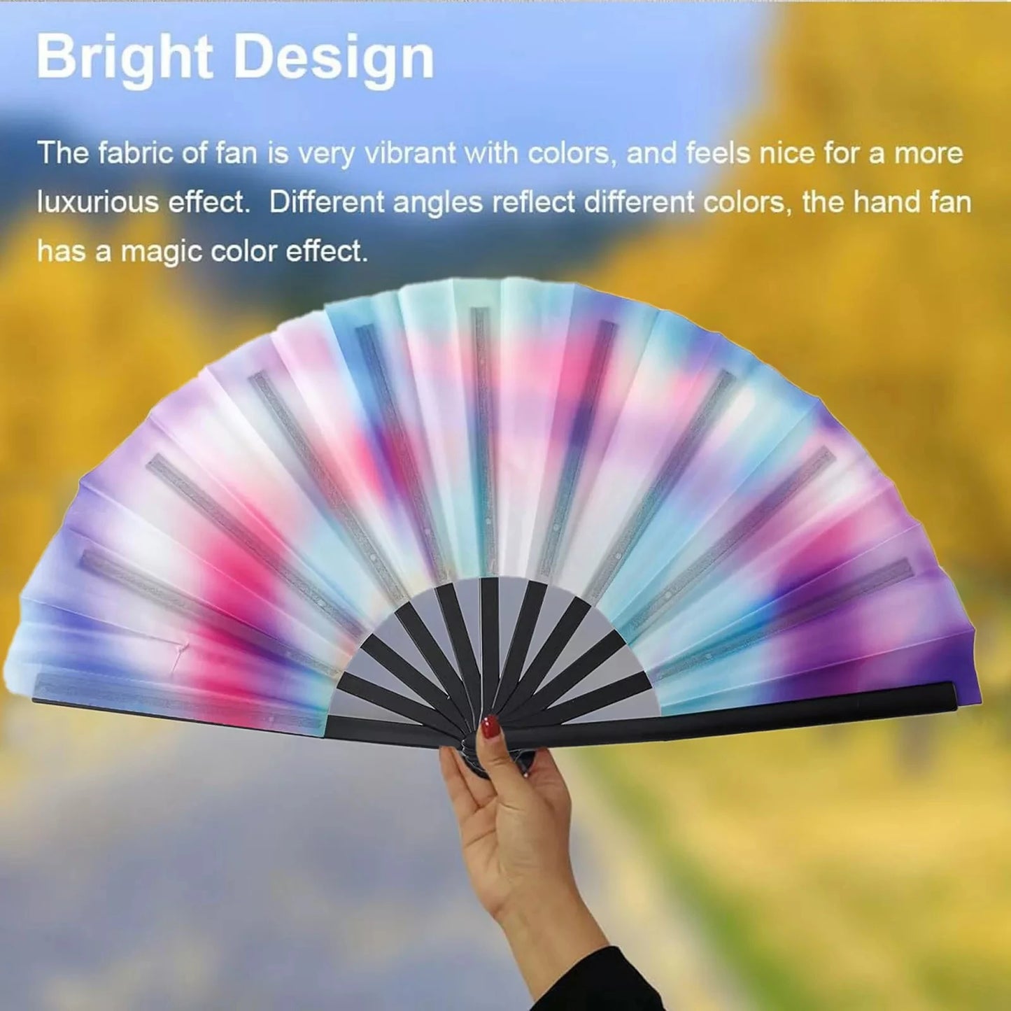 Boots The Ground Hand Fan Foldable Country Line Dance Fan Portable Large Popping Fan For Dance Practice Party Performance