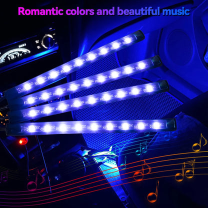 LED Car Interior Decorative Lamp Strips Atmosphere Lamp Cold Light Decorative Dashboard Console Auto RGB Ambient Decorative Lamp