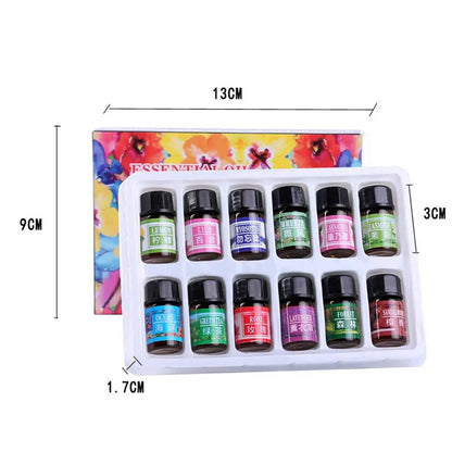 12 Bottle/Box Essential Oil Set Defuse Essential Oils Water-Soluble Natural Aromatherapy Essential Oils For Diffuser Humidifier