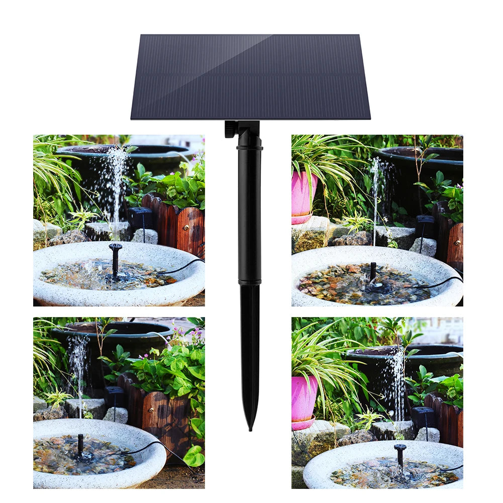 5W 5V Water Fountain Garden Decoration with Stake Solar Power Panel Water Pump Watering System 180L/h Kits for Pool Fish Tank