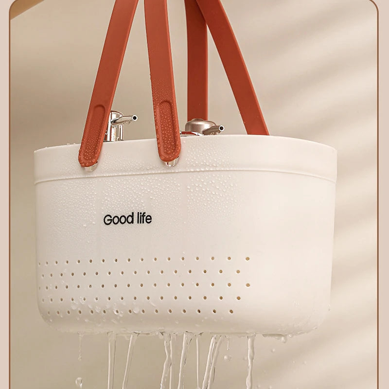 Bath Basket Bathroom Portable Student Bath Plastic Bath Basket Bathroom Shower Shampoo Storage Basket Bath Basket