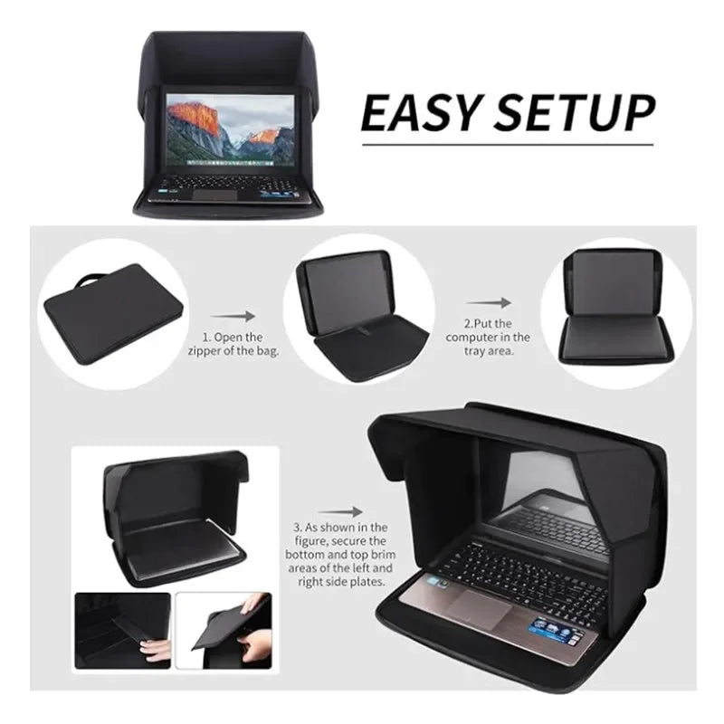 Portable Outdoor Laptop Sun Shade Universal Foldable Laptop Case Bag Hood Shading Tent Laptop Tablet Waterproof Dustproof Shield