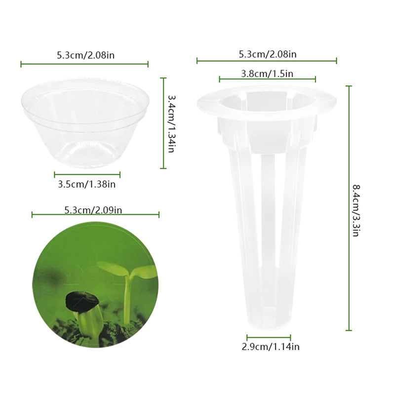 40Pcs Hydroponic Garden Accessories Pod Kit Including Grow Baskets Transparent Insulation Lids Plant Grow Sponges Labels