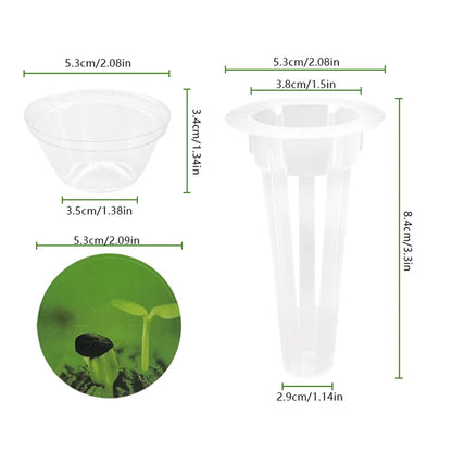 40Pcs Hydroponic Garden Accessories Pod Kit Including Grow Baskets Transparent Insulation Lids Plant Grow Sponges Labels