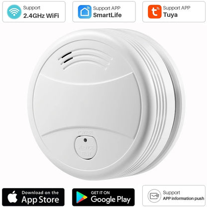 Tuya Smart Wifi Smoke Detector Sensor 80DB Alarm Fire Smoke Detector Wifi Fire Protection Home Security Alarm Smart Life APP