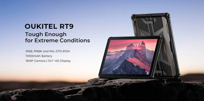 Oukitel RT9 4G Rugged Tablet 10.1" HD Display 24GB RAM 256GB Waterproof Tablet 11000mAh Battery Android 14.0 Tablet PC