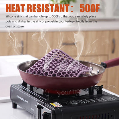 Sink Protectors for Kitchen Sink,Silicone Sink Mats for Bottom of Kitchen Sink Grid Accessory,Non-Slip Sink dish drying Mat