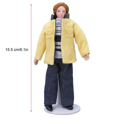 Doll House Servant 1:12 Doll House Miniature Turnable Ceramic Victorian Servant Toy Decoration with Stand