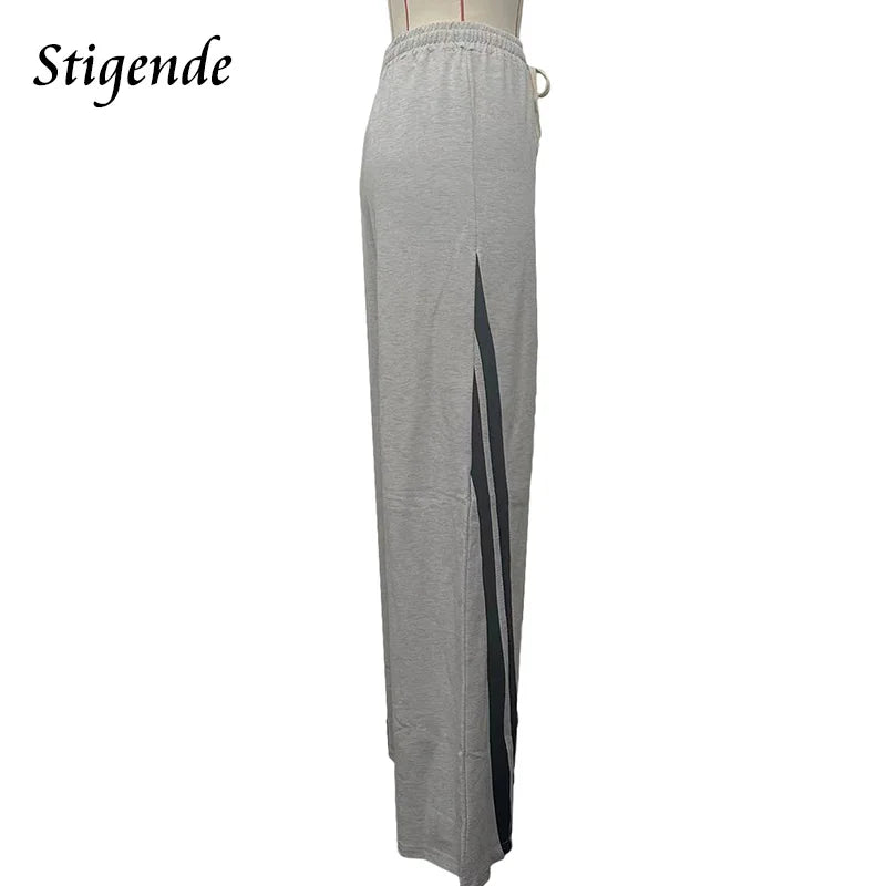 Stigende Wide Leg Joggers Sweatpants Women Drawstring Loose Palazzo Pants