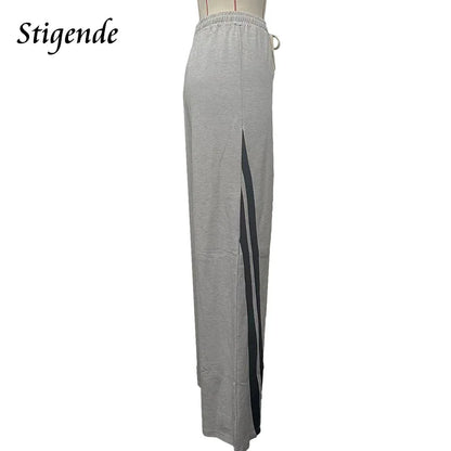 Stigende Wide Leg Joggers Sweatpants Women Drawstring Loose Palazzo Pants