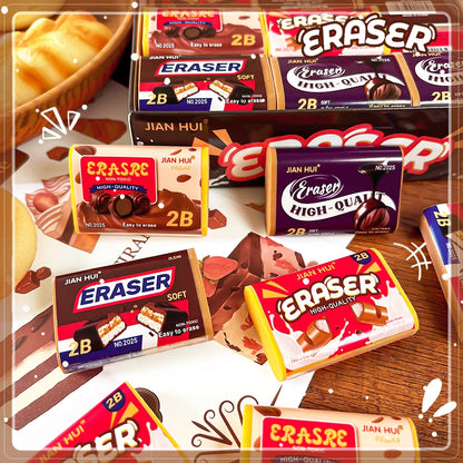 Aesthetic stationery back to school supplies Kawaii Stationery items Chocolate Erasers rubber school stationery accessories