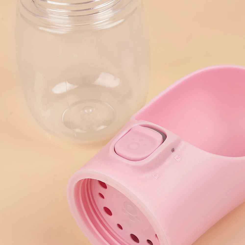 Traveling Dog Water Bottle Portable Drinking Water Bowl Press Bottom Puppy Pet Outside 300-500ML Feeding Bottle with Strip