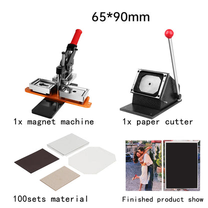 50-80mm DIY Fridge Magnet Maker Machine Rectangular 100Pc Magnet Materials Supply Paper Cutter Photo Refrigerator Sticker Making