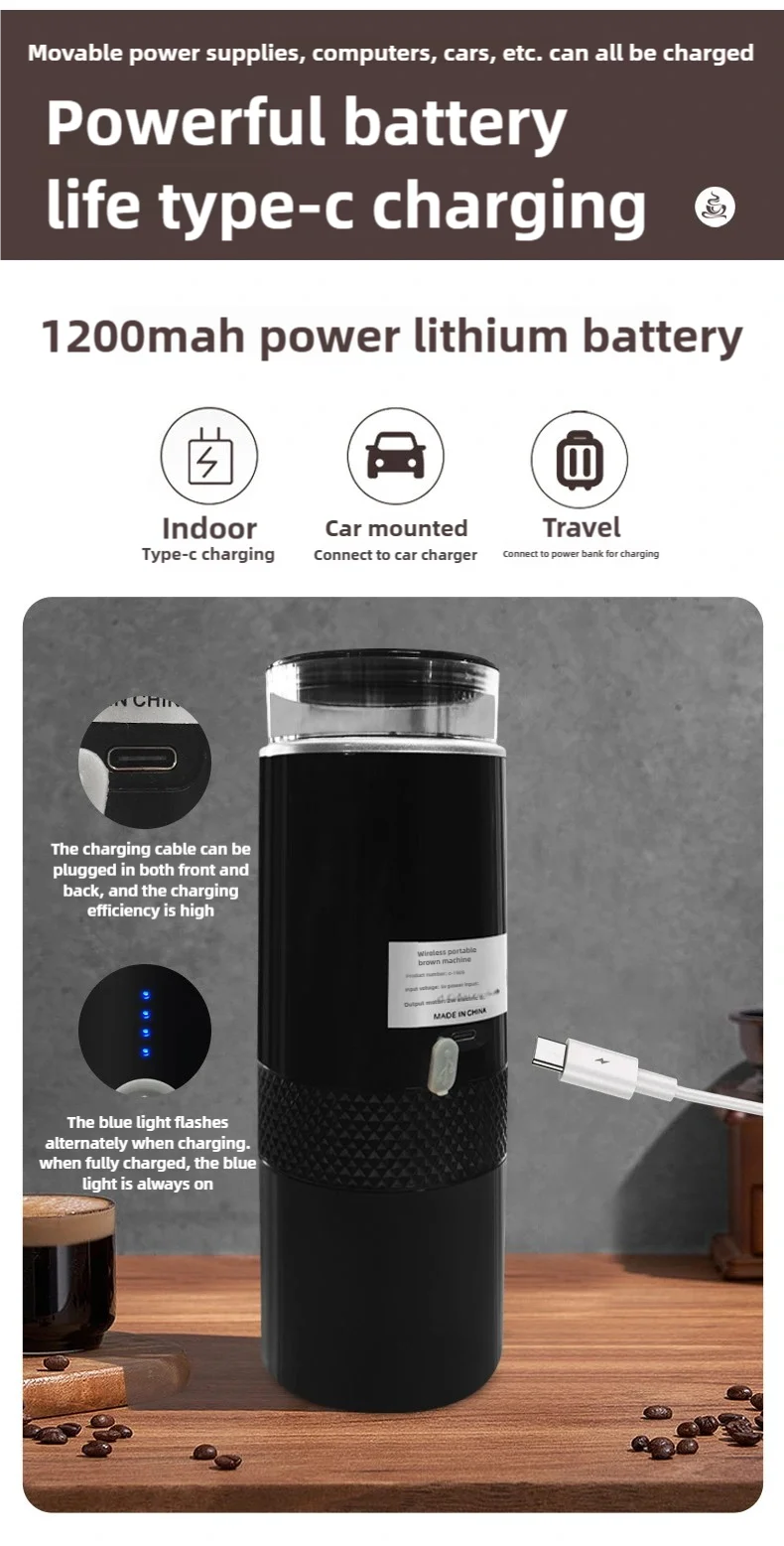 Coffee Maker Electric Capsule Ground Coffee Brewer Portable Coffee Machine Fit Coffee Powder and Coffee Capsule